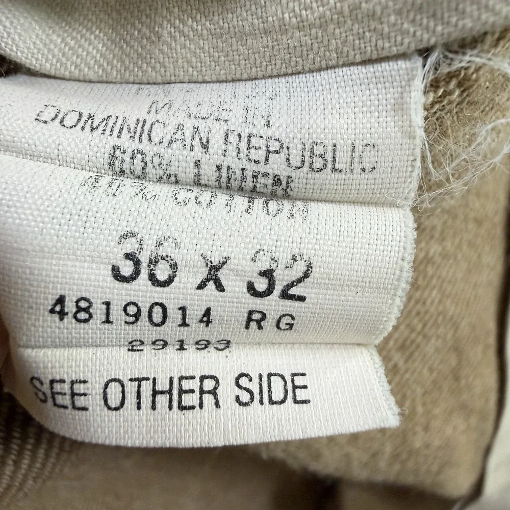 VTG Polo Ralph Lauren Dress Pants Mens 36x31 Brown Linen Blend Pleated Preppy